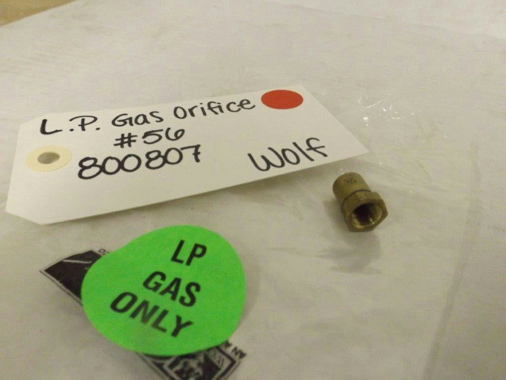 WOLF STOVE 800807 L.P. GAS ORIFICE #56 NEW WOLF STOVE 800807 L.P. GAS ORIFICE #56 NEW